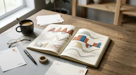 Strategische Marketingplanung mit Jahreskalender und saisonalen Schwankungen visualisiert
